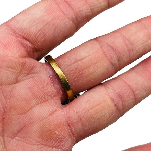 Vintage Gold Cubic Zirconia Black Stone SETA Ring - 9 - Picture 8 of 10